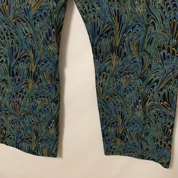 SOFT SURROUNDINGS MARBLED PEACOCK PRINT PANTS SIZE PXL‎ - Picture 5 of 8